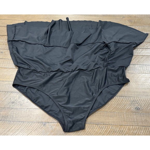 Time and Tru Women's Plus Size Black Ruffle Swimsuit Skirt - Size 2X (20W-22W) - Picture 8 of 9